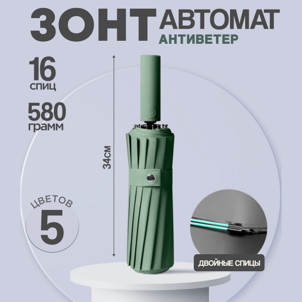 Зонт Acsori, 3 сложения, зеленый купить c доставкой на OZON по низкой ...