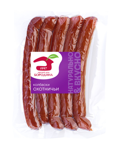 Колбаски полукопченые Охотничьи в белковой оболочке Мясной Дом Бородина ...