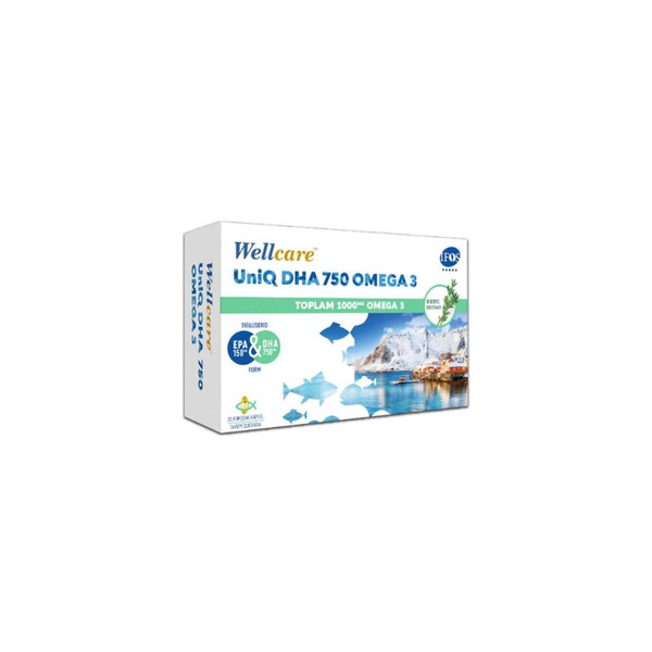 Wellcare UniQ DHA 750 Омега-3 с рыбьим жиром, спортивные витамины, 30 ...