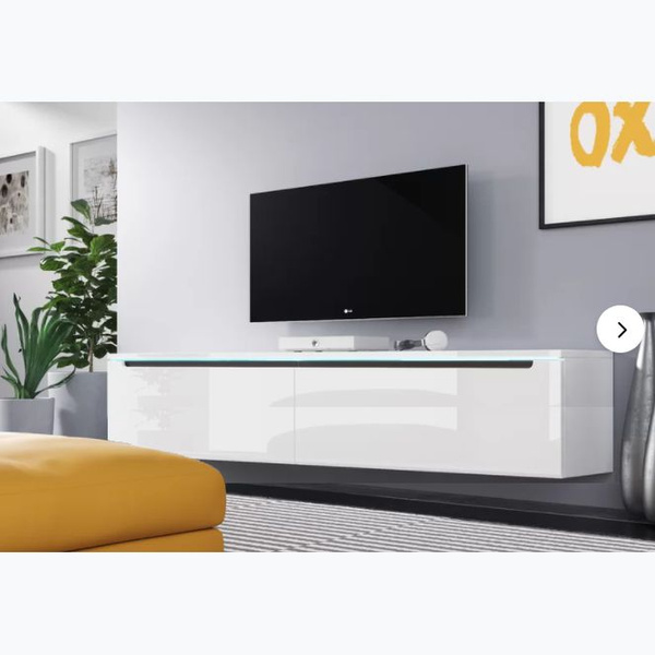 Тумба под телевизор белая глянцевая, МДФ купить на OZON по низкой цене ...