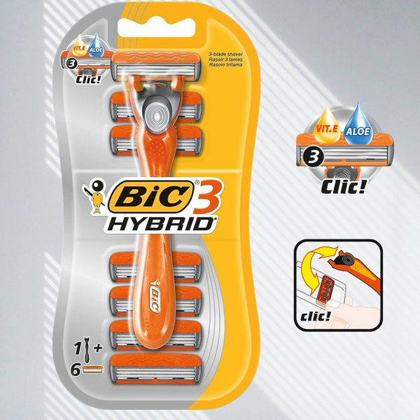 Мужская бритва БИК BIC Hybrid 3 с 6 сменными кассетами купить на OZON ...