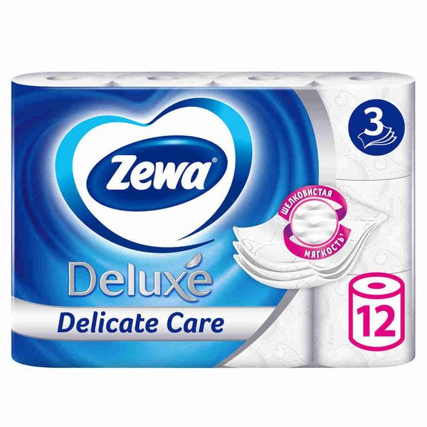Туалетная бумага Zewa Deluxe Без аромата, 3 слоя, 12 рулонов - купить с ...