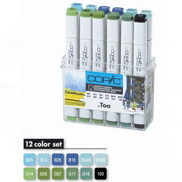 Набор маркеров "COPIC" (12 шт) ПЕЙЗАЖ купить на OZON по низкой цене ...