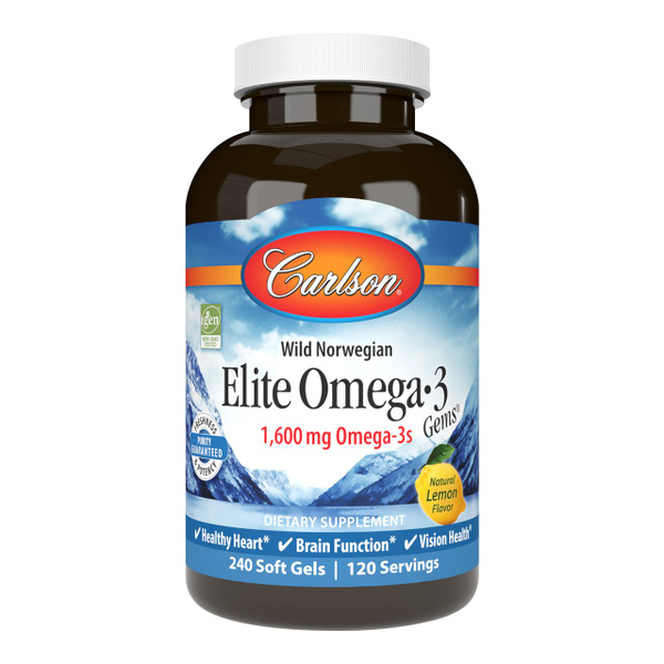 Carlson Labs, Elite Omega-3, Омега-3, 1600 мг, 240 капсул - купить с ...