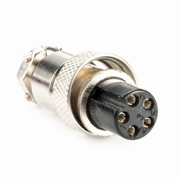 GX12M-5A, Разъем цилиндрический 5pin, female "мама" , вилочный штекер ...