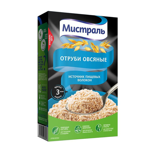 Хлопья Отруби овсяные , Мистраль , 400 г, Россия - купить с доставкой ...
