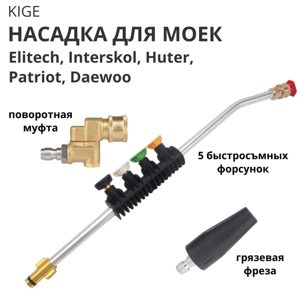 Угловая насадка на мойку высокого давления с грязевой фрезой и ...