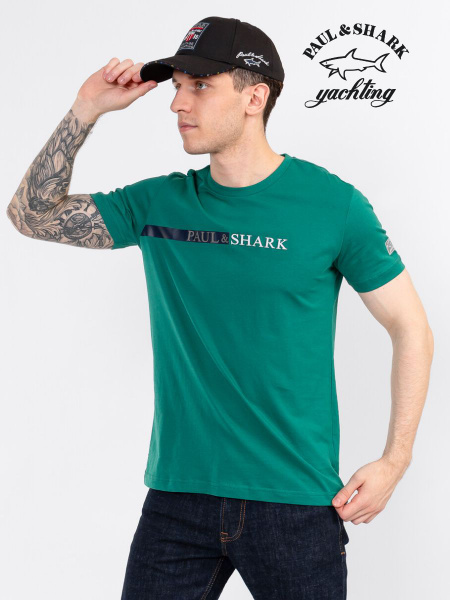 Футболка Paul&Shark, размер 62, 64, цвет изумрудно-зеленый, хлопок 100% ...