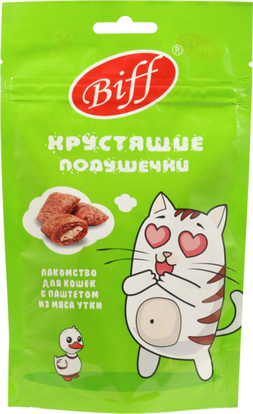 Лакомство для кошек Titbit / Титбит Biff хрустящие подушечки с паштетом ...