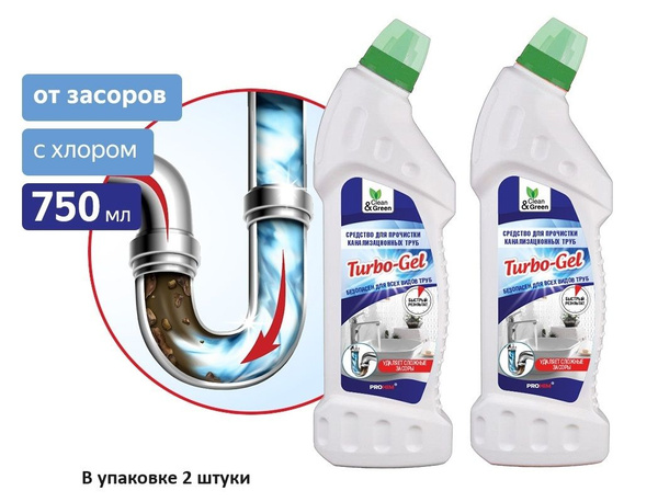 Средство для прочистки канализационных труб "Turbo-Gel" (щелочное ...