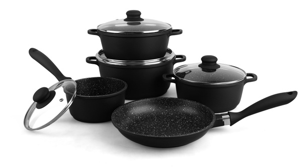 Набор посуды для кухни Amercook Classic, 9 предметов, черный - купить с ...