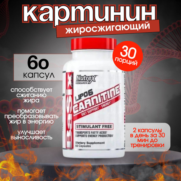 Nutrex, Lipo6, L-Carnitine, L-Карнитин, 60 капсул купить на OZON по ...