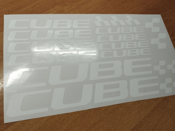 Cube белый ГЛЯНЦЕВЫЙ наклейки на раму для велосипеда, MTB Stickers ...