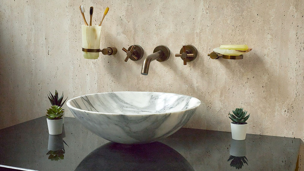 Мраморная раковина для ванной Sheerdecor Sfera 001161111 из белого ...