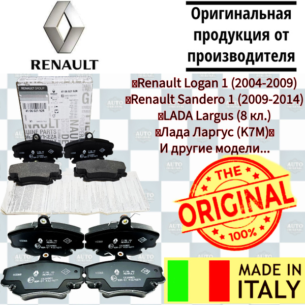 Колодки тормозные Renault 410602192r, 410602192.Renault Передние ...