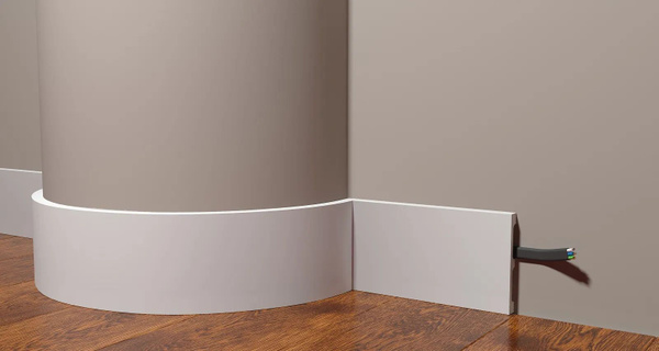 Плинтус напольный ГИБКИЙ под покраску Декор Дизайн DD709F 100х13x2000мм ...