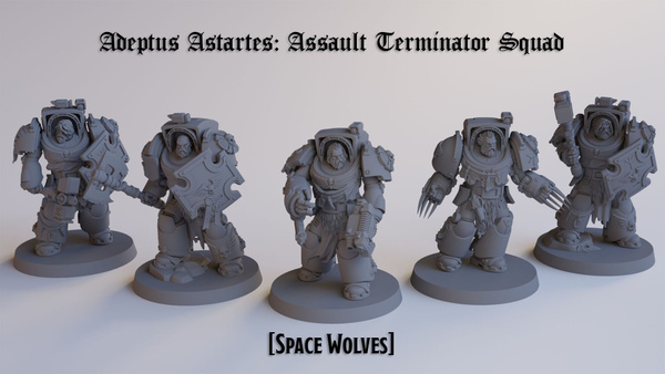 Adeptus Astartes: Assault Terminator Squad Warhammer 40k / Space Wolves ...