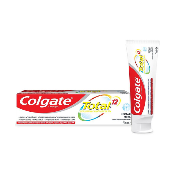 Зубная паста Colgate Total 12, Чистая Мята, 75 мл - купить с доставкой ...