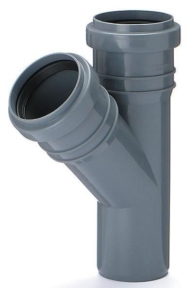 Тройник канализационный Valsir СТАНДАРТ D 50 x 40мм x 45 градусов цвет ...