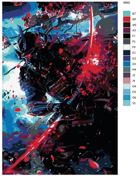 Картина по номерам BRUSHES-PAINTS "Самурай" S-692 80x120 см - купить с ...