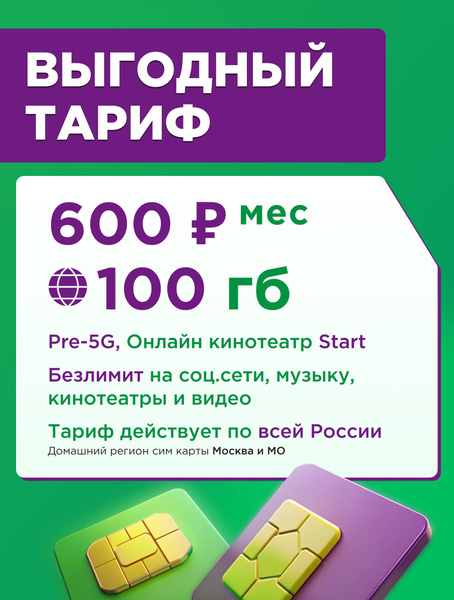 SIM-карта Безлимитный интернет (Москва, Московская область) - купить с ...