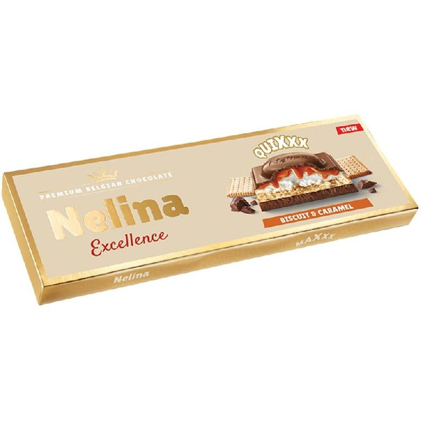Шоколад NELLY Nelina Quixxx Молочный с молочной начинкой, печеньем и ...