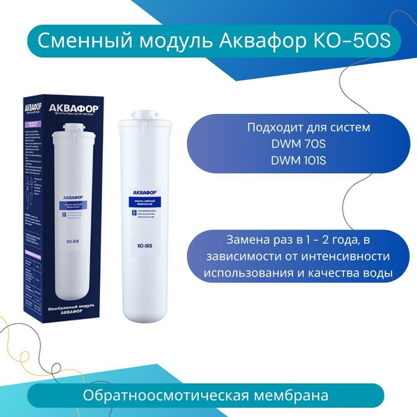 Модуль сменный мембранный Аквафор КО-50S, для ОСМО Морион DWM-101S ...