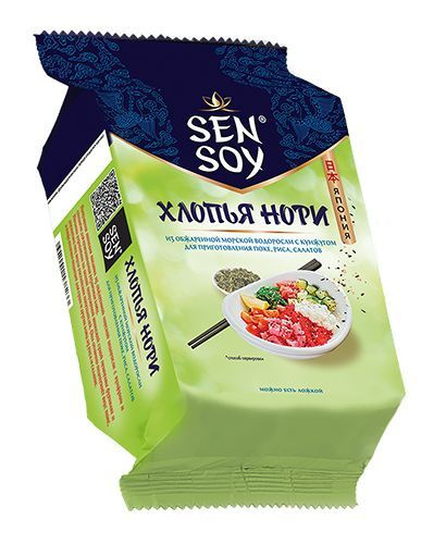 Хлопья "Нори" Sen Soy из обжаренной морской водоросли с кунжутом, пакет ...