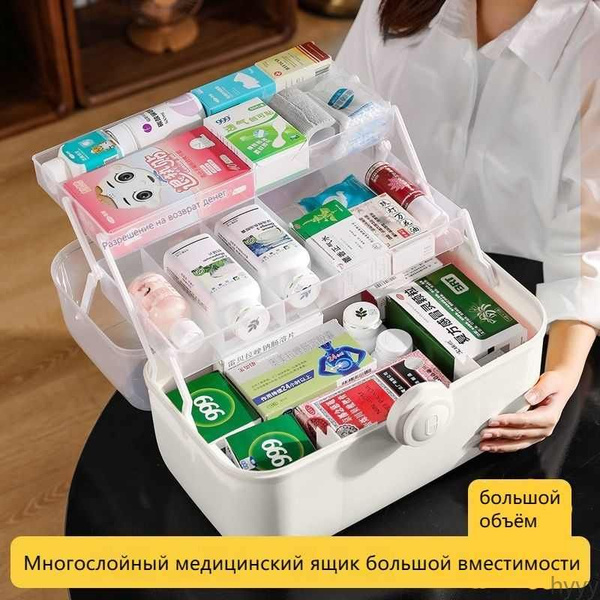 Домашняя аптечка,большой ящик для хранения лекарств и таблеток ...