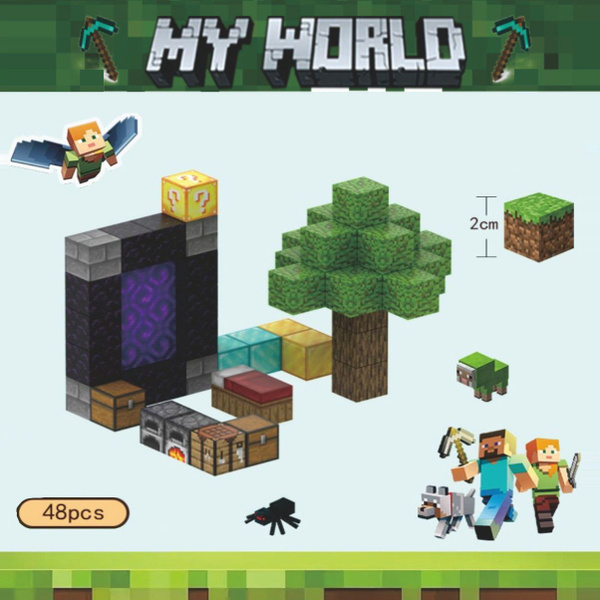 Конструктор магнитный My World " Телепорт " 48 деталей, 2 персонажа ...