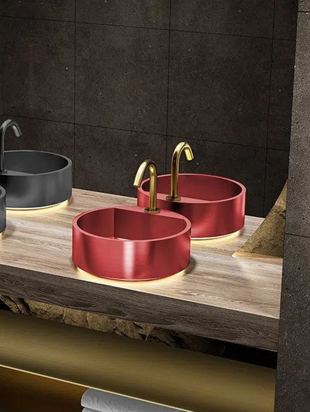 накладная раковина Красная из нержавеющей стали для ванной купить на ...