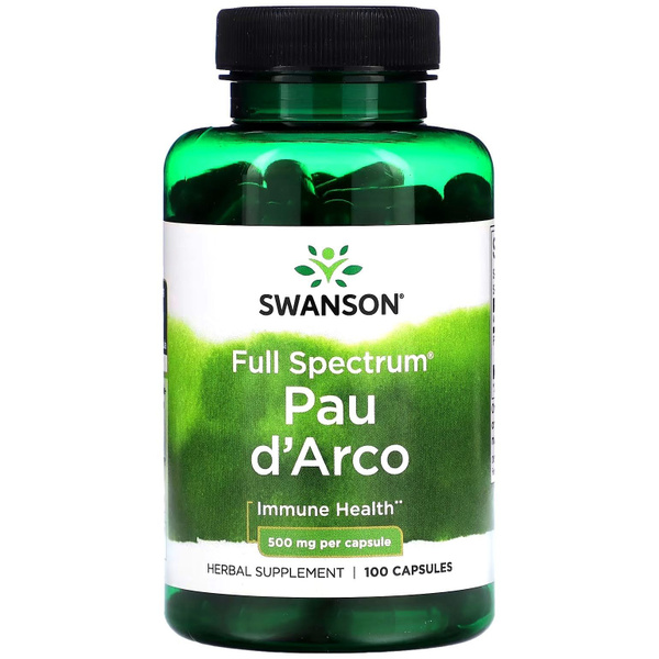 Pau D' Arco Full Spectrum 500 mg 100 caps Swanson США / Пау Де Арко 500 ...