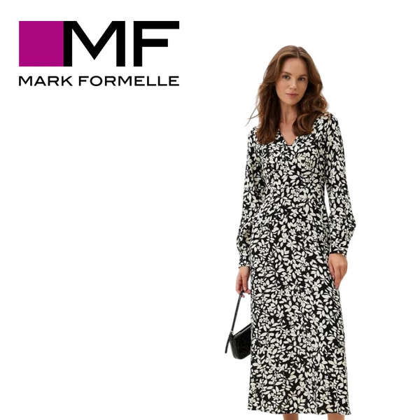 Платье Женский Mark Formelle черный прямое Повседневный Длинный Ткань ...
