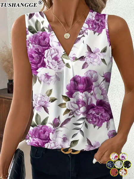 Front Body Floral Fabric Work Caller Top main image 0