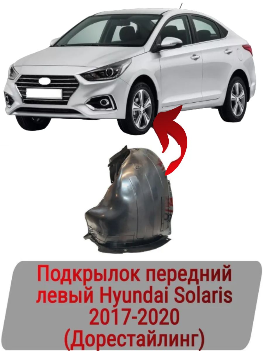 Подкрылок передний левый Hyundai Solaris 2017-2020