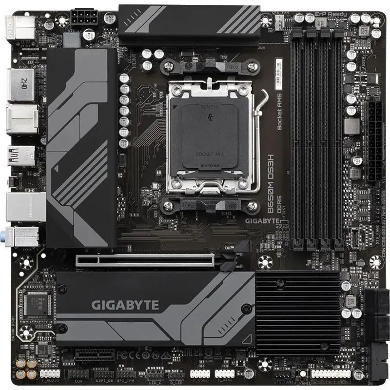 Материнская плата GIGABYTE B650M DS3H (AM5, AMD В650, 192 ГБ, PCIE 4.0), B650M DS3H