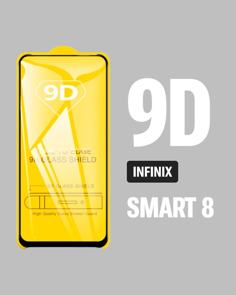 ЗащитноестеклодляInfinixSMART8,дляИнфиниксСмарт8,9Dнавесьэкран,чернаярамка,полнаяпроклейка