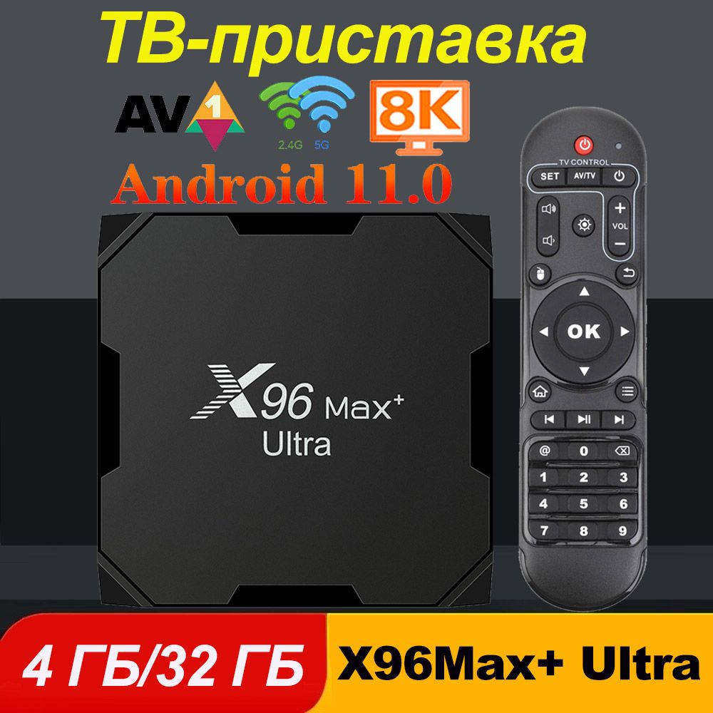 Медиаплеер Vontar X96 Max Plus Ultra, RJ-45 Ethernet, USB, HDMI, DC 5.5 мм,  черный, Android купить по низкой цене с доставкой в интернет-магазине OZON  (1450617907)