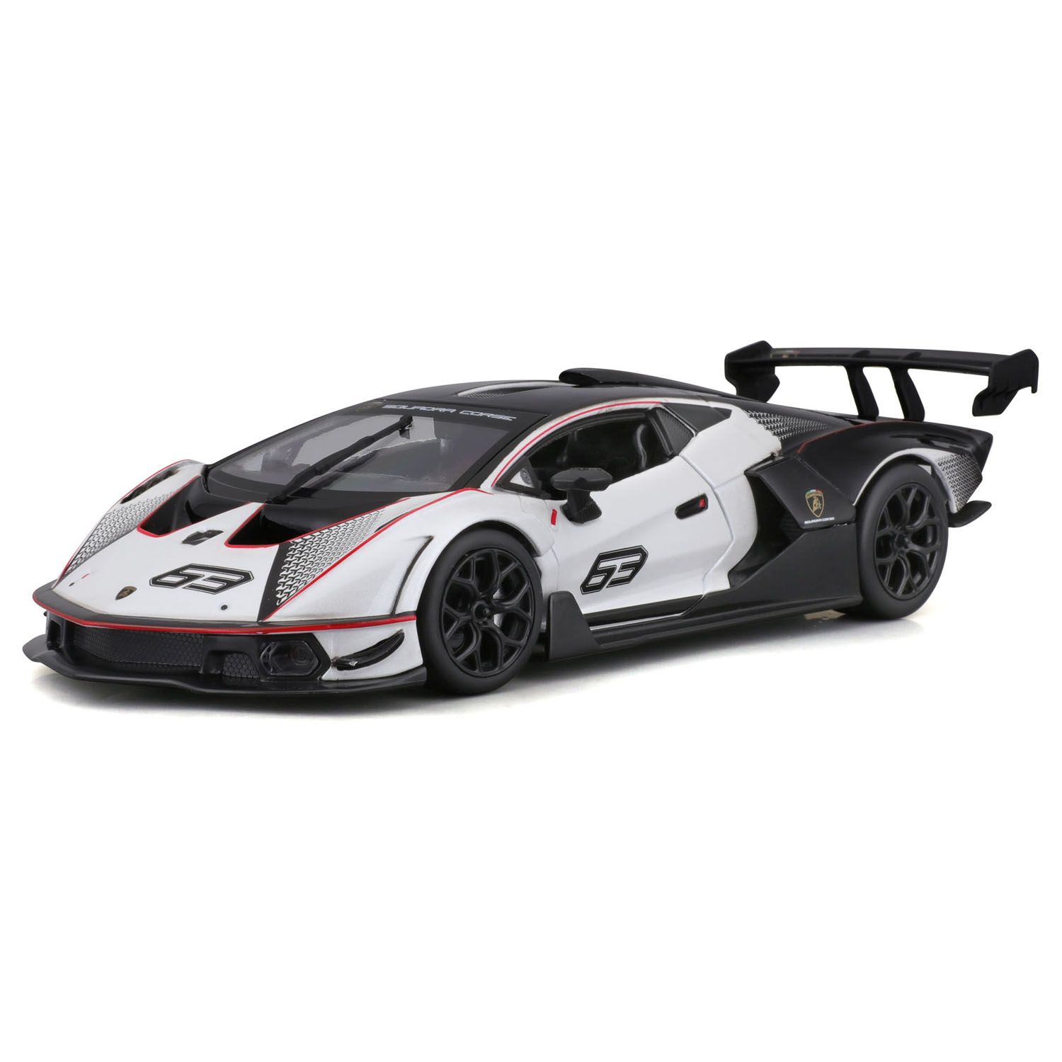 Коллекционная МашинкаLamborghini Essenza SCV12, 1:24, чёрно-белая,  открывающиеся двери, Bburago, 18-28023 - купить с доставкой по выгодным  ценам в интернет-магазине OZON (1465161969)