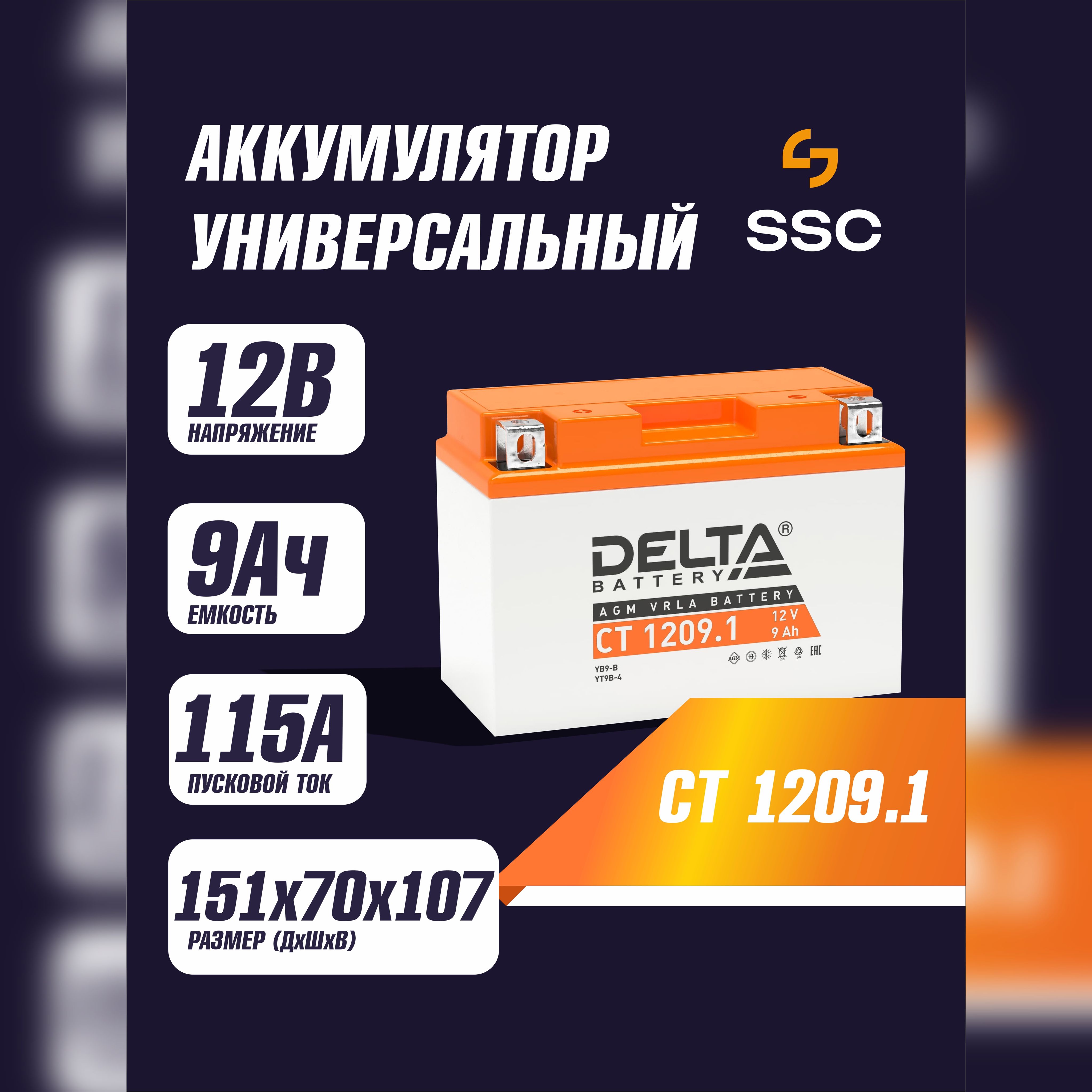 Delta Аккумуляторы 1209 Купить