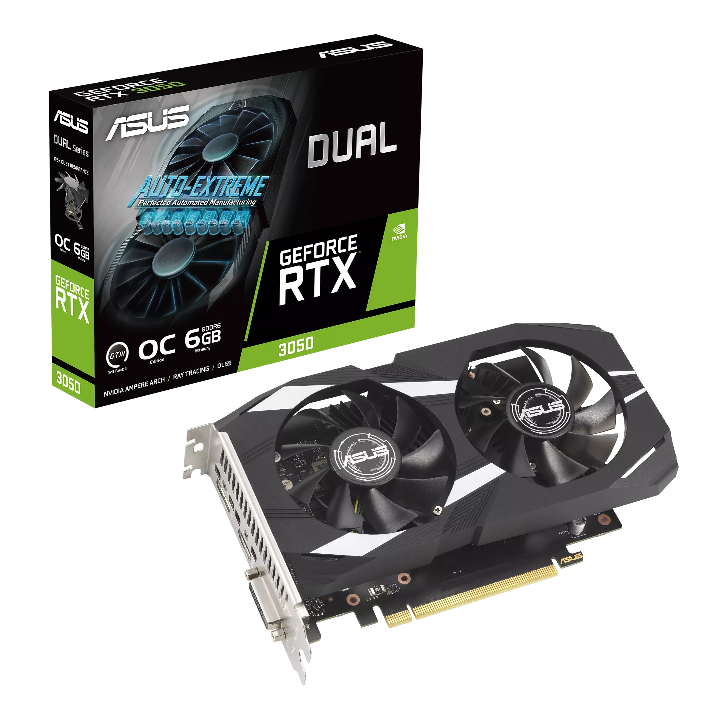 ASUS Видеокарта GeForce RTX 3050 6 ГБ (Dual OC Edition 90YV0K60-M0NA00)