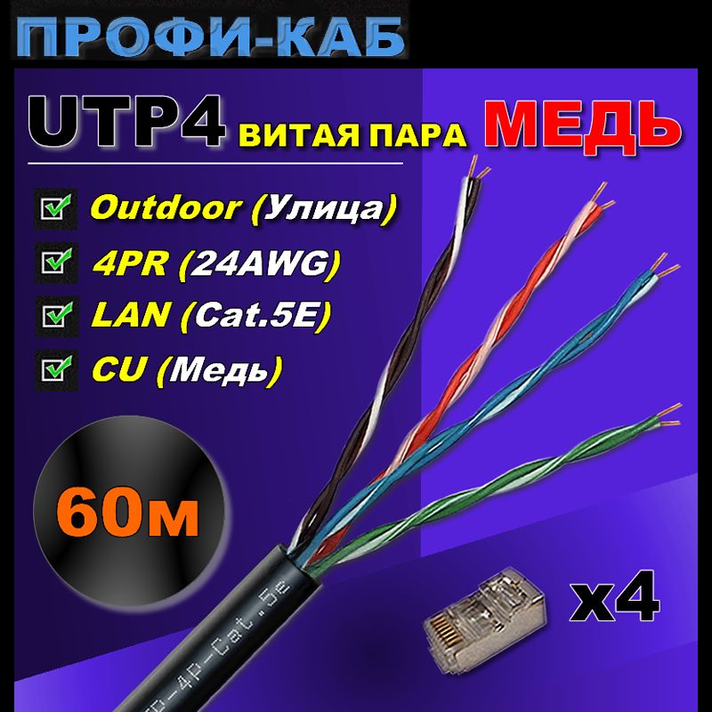 Кабель proconnect utp 4pr 24awg. Кабель proconnect utp 4pr 24awg