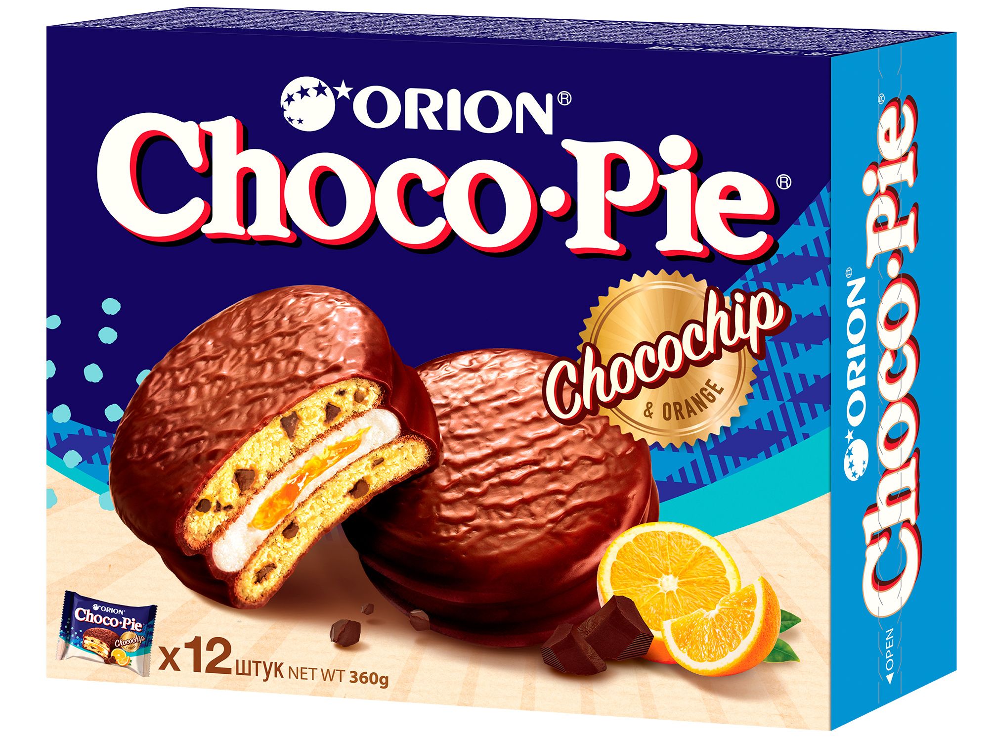 Печенье"ORIONChocoPie"Chocochip,360г