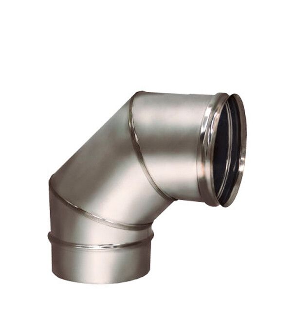 Отвод 90 х d120 мм на расширителе зеркальный без изоляции AISI 304