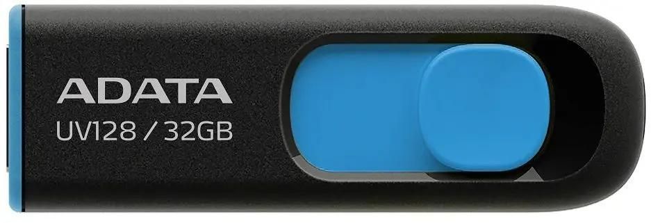 ФлешкаUSBA-DataDashDriveUV12832ГБ,USB3.0,черныйисинийauv128-32g-rbe