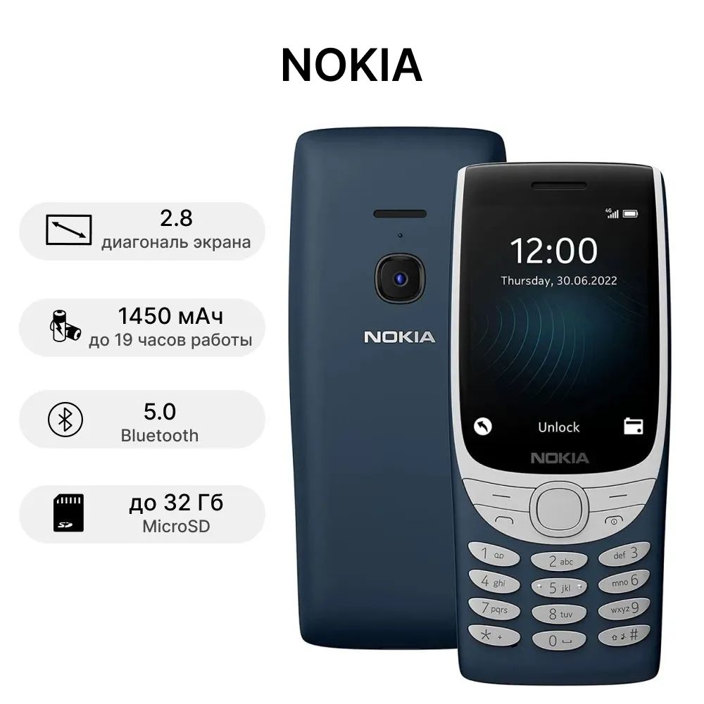 Мобильный телефон NOKIA 8210 4G TA-1489 DS EAC UA BLUE