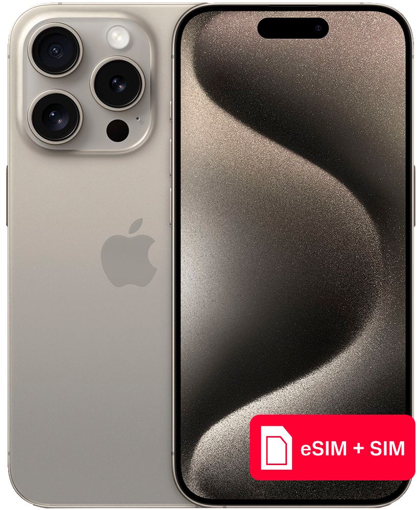 AppleСмартфонiPhone15ProeSIM+SIM128ГБ,серый