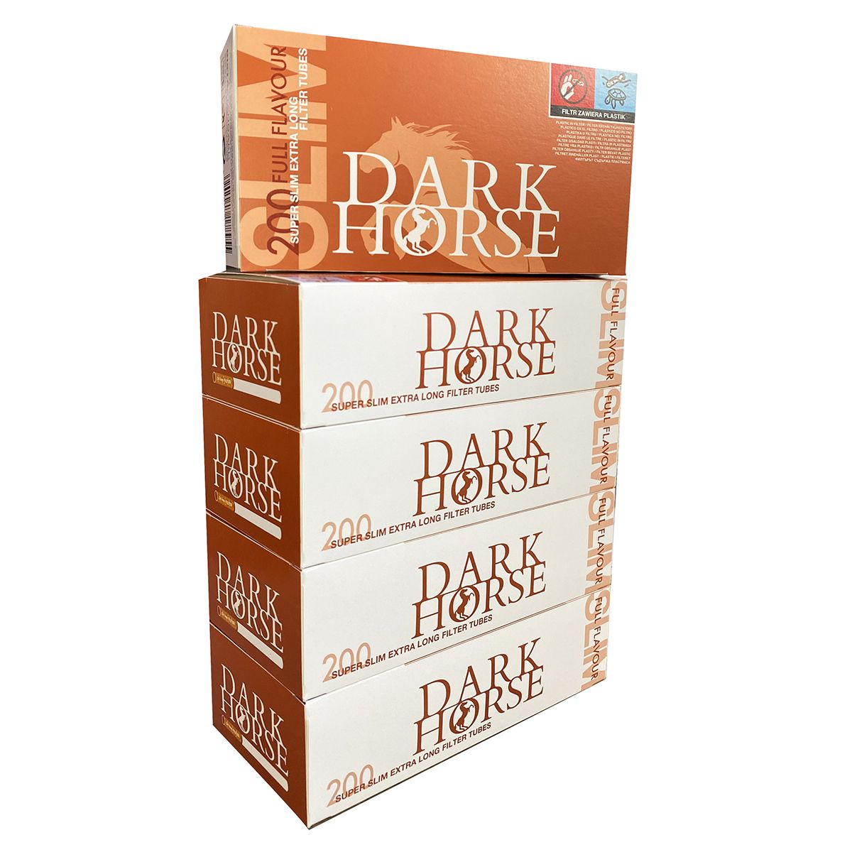 Гильзыдлясигарет"DarkHorse"SlimExtraLong6.5мм24мм5х200шт(Комплект)