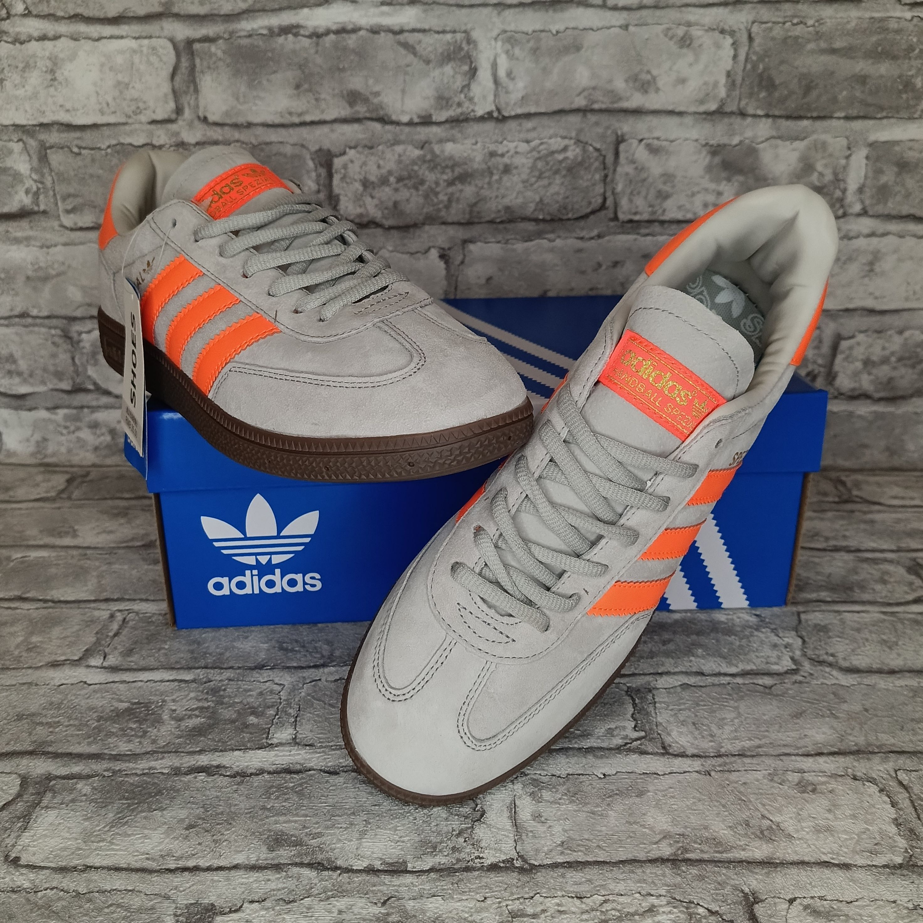 Adidas grey orange trainers online