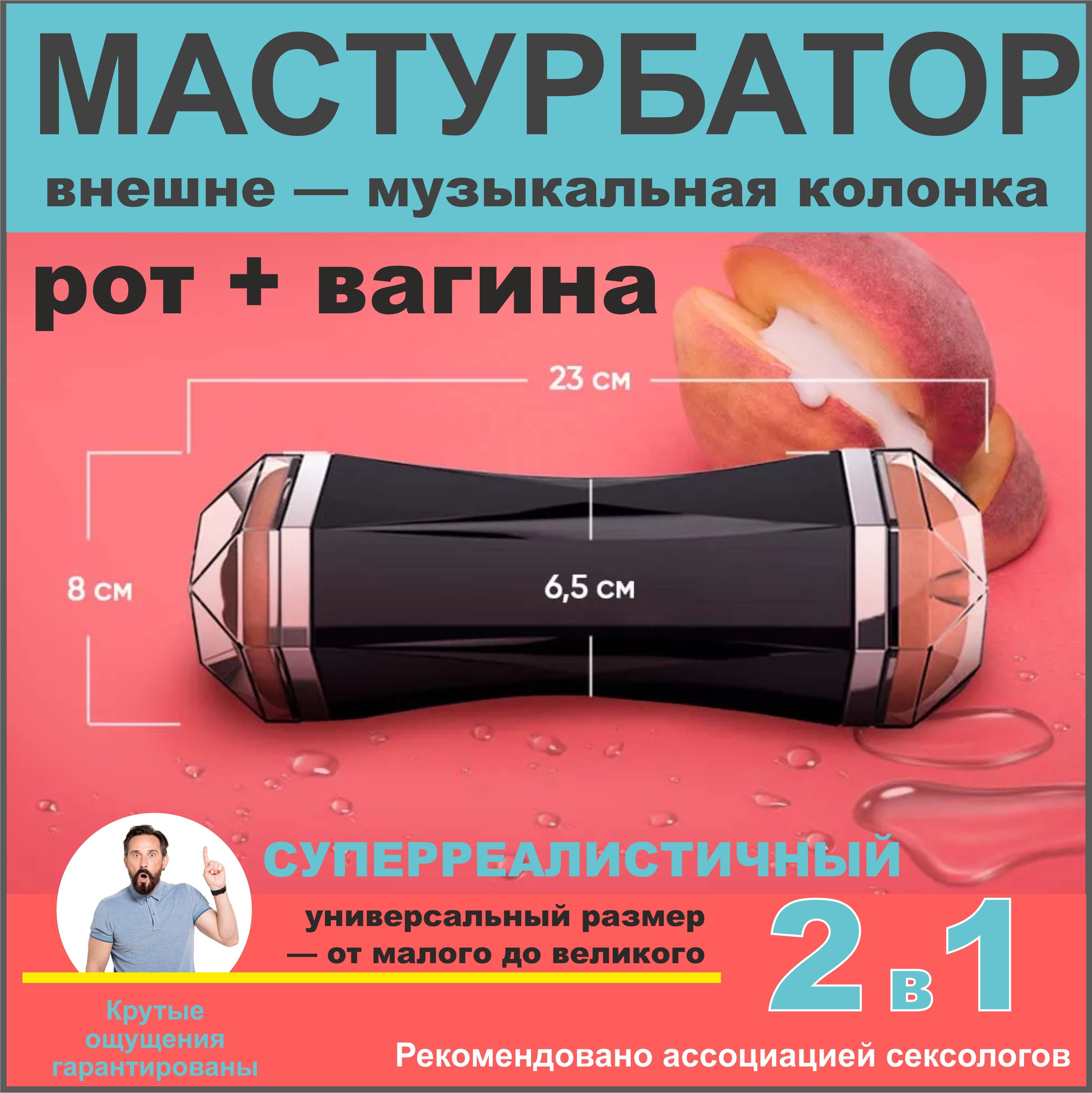 Мастурбаторвтубусе2в1-рот+вагина,двусторонниймастурбаторDr.OkST-03